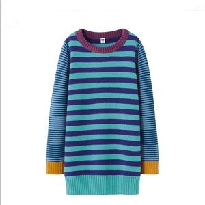NWT Uniqlo Girls Striped Sweater Tunic, Large